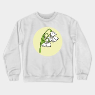 Snowflake Flowers on Yellow Crewneck Sweatshirt